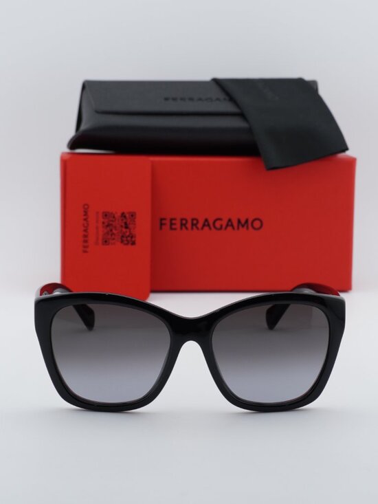Salvatore Ferragamo SF957S 001 Cat Eye Sunglasses - Black / Grey main image 9